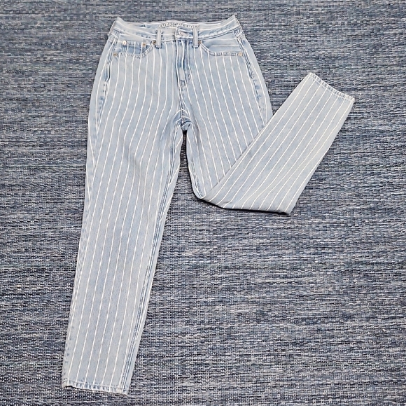 American Eagle Outfitters Denim - American Eagle Outfitters Light Blue Striped Skinny Jeans